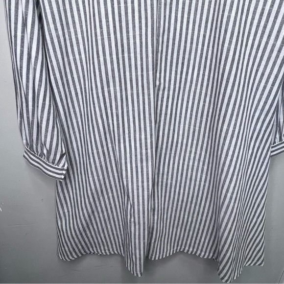 Miss Look Lightweght Striped Peacoat Trench Coat Size Large - Picture 11 of 13